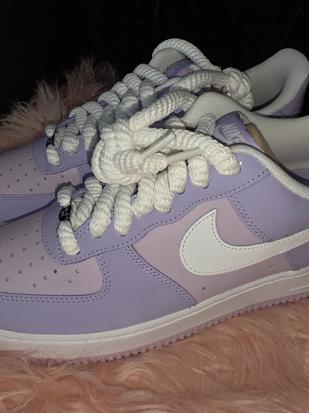 Nike Air Force 1 '07 LV8 Hydrangea and White Sneakers